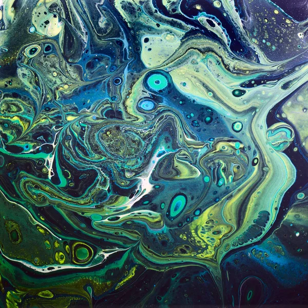 Wild Green Acrylic Pour Painting