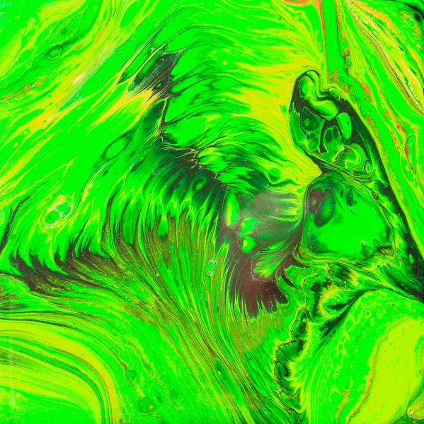 Wild Green Acrylic Pour Painting — Stock Photo, Image
