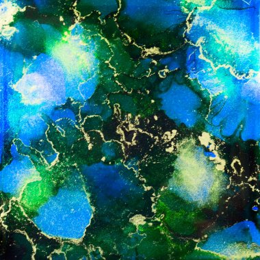 Alkol mürekkeple mavi Splatters