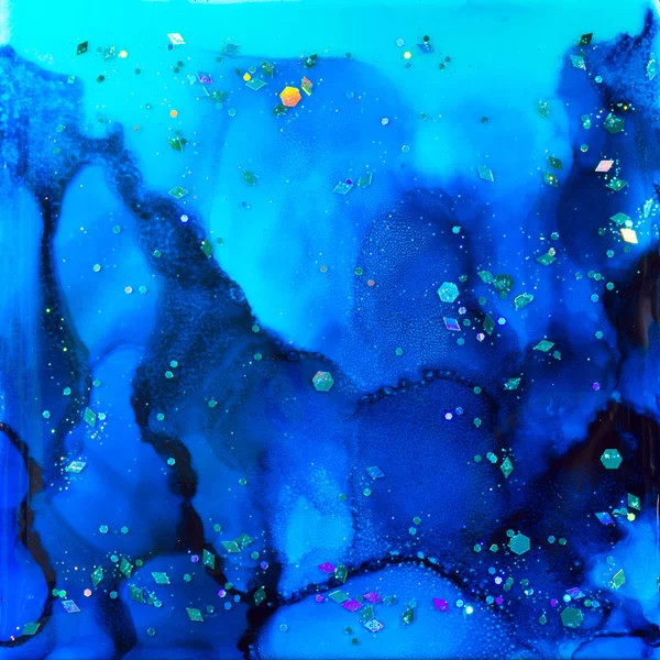 Seascape bläck och Glitter abstrakt — Stockfoto