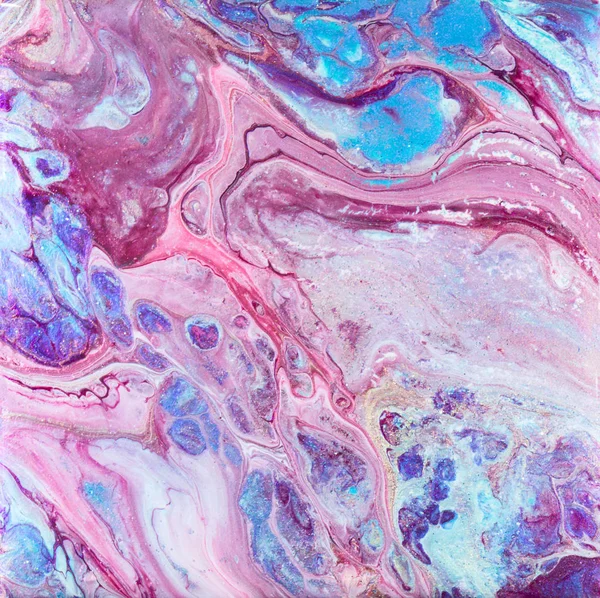 Blue and Purple Acrylic Pour Painting — Stock Photo, Image