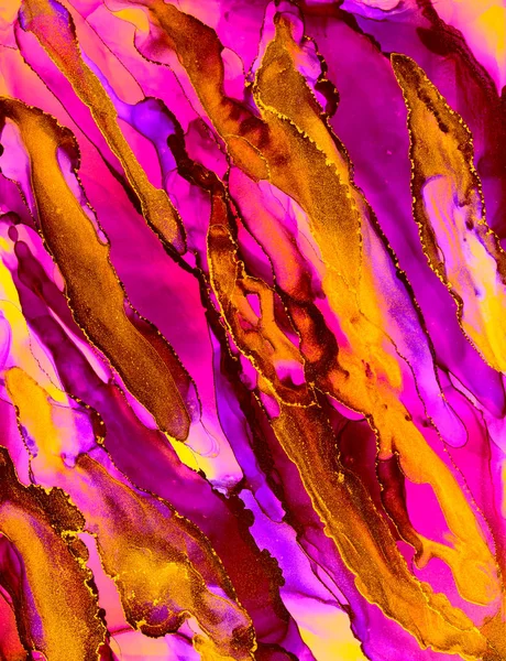 Violette Wolkenlandschaft in Alkohol-Tinte — Stockfoto