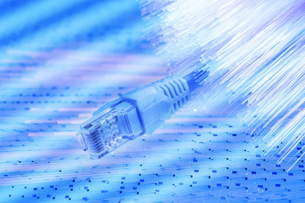 Мережевий Комутатор Кабелі Ethernet Концепція Центру Даних — стокове фото