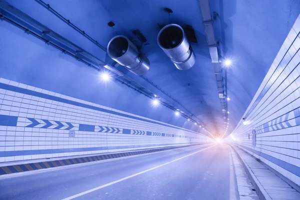Abstract speed motion in urban highway road tunnel, blurred moti — Stock Photo, Image