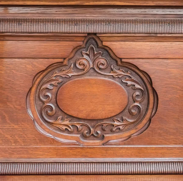 Modello Fiore Intagliato Legno Decorazione — Foto Stock