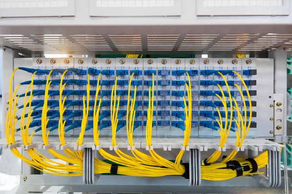 Technology center with fiber optic equipment — Stock Photo, Image