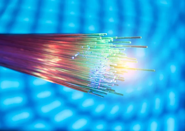 Волоконно-оптичний мережевий кабель — стокове фото