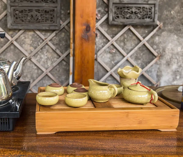 Tetera china tradicional utilizada en la ceremonia del té — Foto de Stock