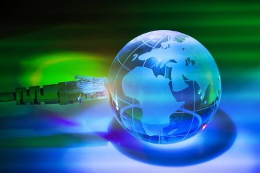 Dünya harita teknolojisi tarzı fiber optik arka plan