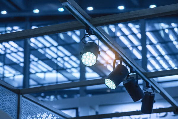 LED Light on mall roof.