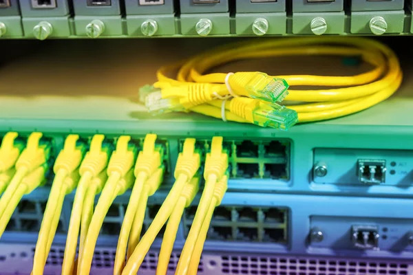 Kabel Ethernet Sieci Przełącza Tło — Zdjęcie stockowe
