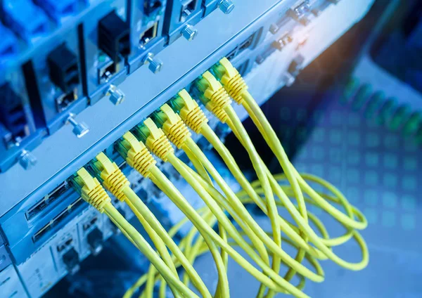 Cable Ethernet Fondo Conmutadores Red — Foto de Stock