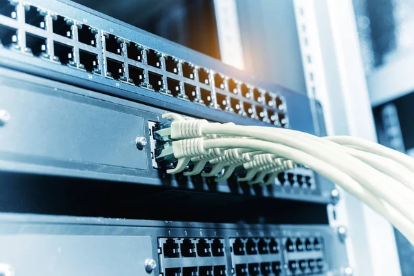 Network Panel Switch Cable Data Center — Stock Photo, Image