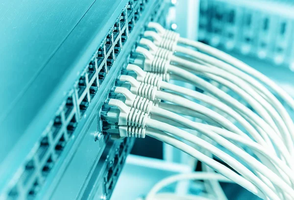 Ethernet Kabel Nätverk Växlar Bakgrund — Stockfoto