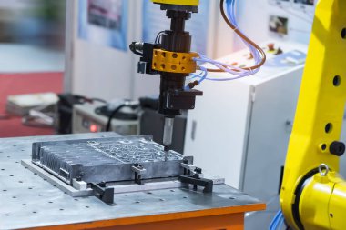Robot kolu ile ölçüm sistemi, akıllı fabrika sanayi 4 Görsel.
