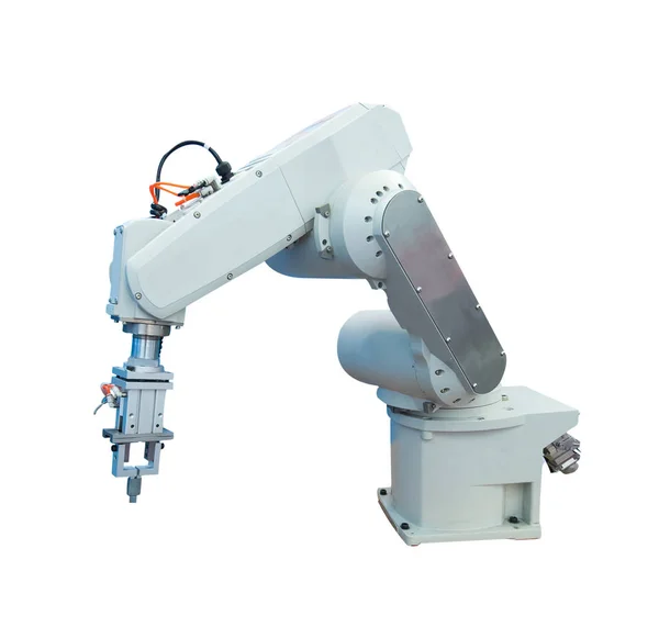 ホワイトに隔離された産業用ロボットアーム — ストック写真