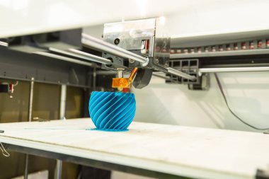Modern 3D yazıcı yazıcı figür yakın çekim makrosu