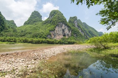 Yangshuo Guilin, Çin 'de manzara