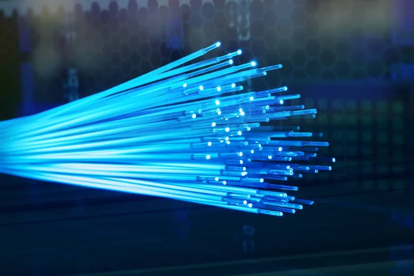 Fiber Optics Network Cable Ultra Fast Internet Communications — Stock Photo, Image