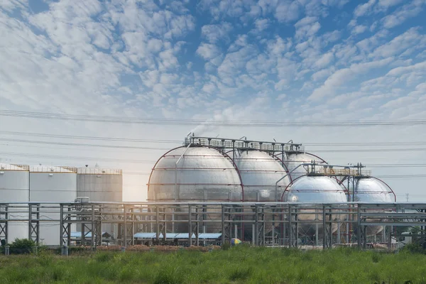 Big Industrial Oil Tanks Refinery — Stock Photo, Image