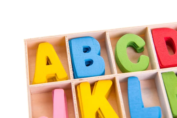 Blocs Alphabet Bois Coloré Avec Des Lettres — Photo