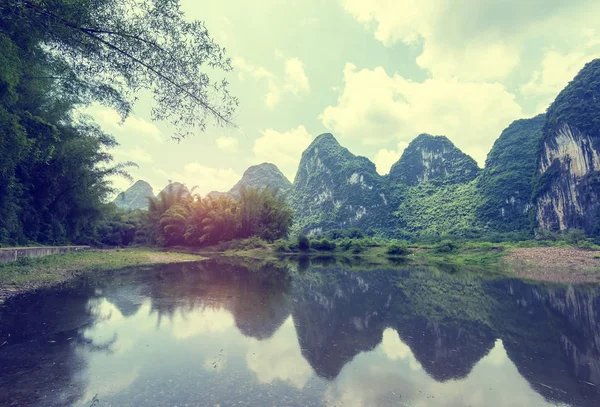 Landschaft Yangshuo Guilin China — Stockfoto