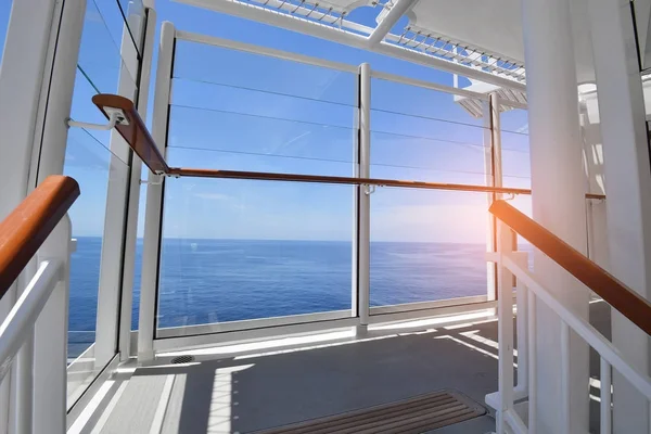 Sea View Cruise Ship Sailing Stock Photo