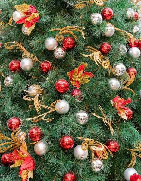 Colorida Decoración Del Árbol Navidad Fondo Macro Abstracto —  Fotos de Stock