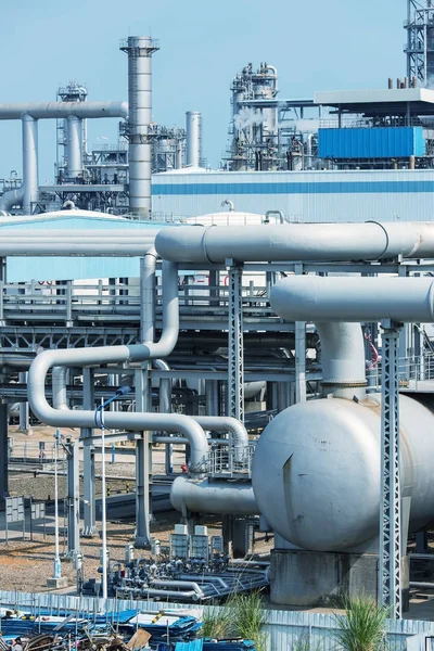 Gassbehandlingsfabrikk Landskap Med Gass Oljeindustrien – stockfoto