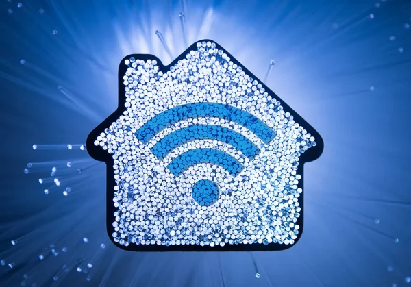 Smart House Concept Fiber Optic Background — Stock Photo, Image