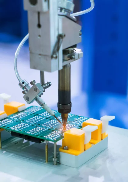 Soldering iron tips of automated manufacturing soldering and ass — Stock Photo, Image