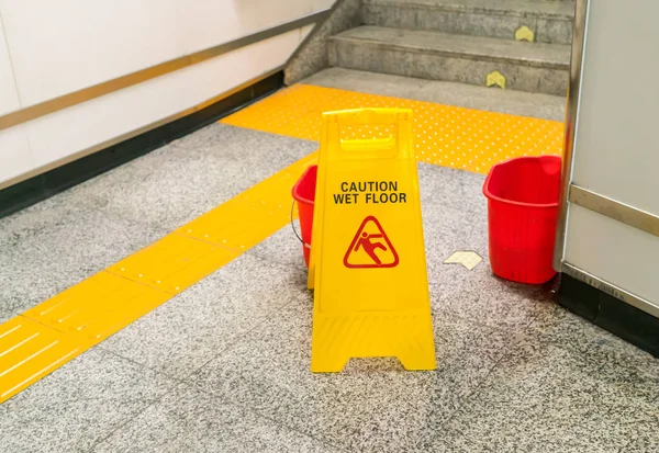 Caution Wet Floor Sign — стоковое фото