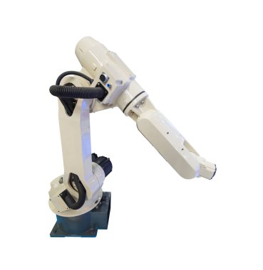 Beyaz arkaplanda robot kol izole et