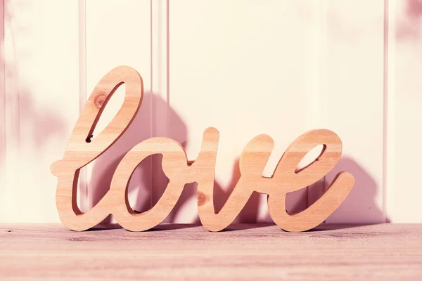 Lettere Legno Che Formano Parola Amore Scritto Sfondo Legno — Foto Stock