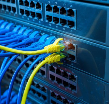 İnternet Anahtarına Bağlı Kablolar.