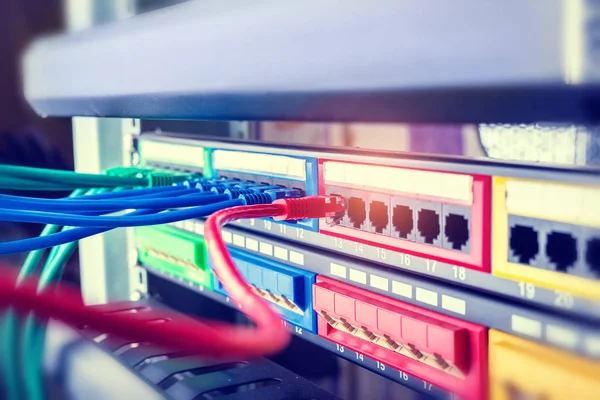 Cables Connected Internet Switch — Stock Photo, Image