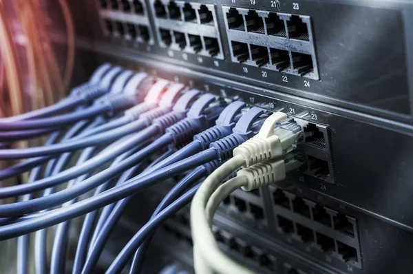 Kabel Terhubung Tukar Internet — Stok Foto
