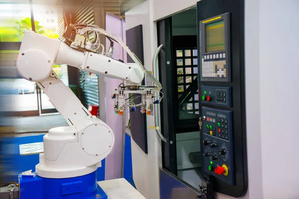 Máquina Herramienta Mano Robótica Fábrica Fabricación Industrial — Foto de Stock