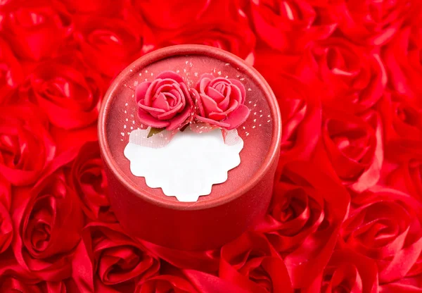 Día San Valentín Fondo Concepto Amor Dos Caja Flores — Foto de Stock