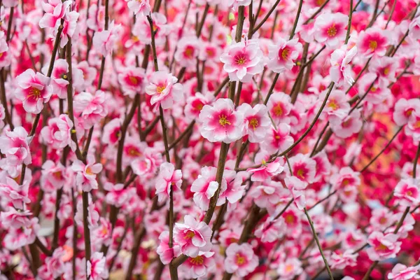 Artificial Peach Blossoms Branch — Stock Photo, Image