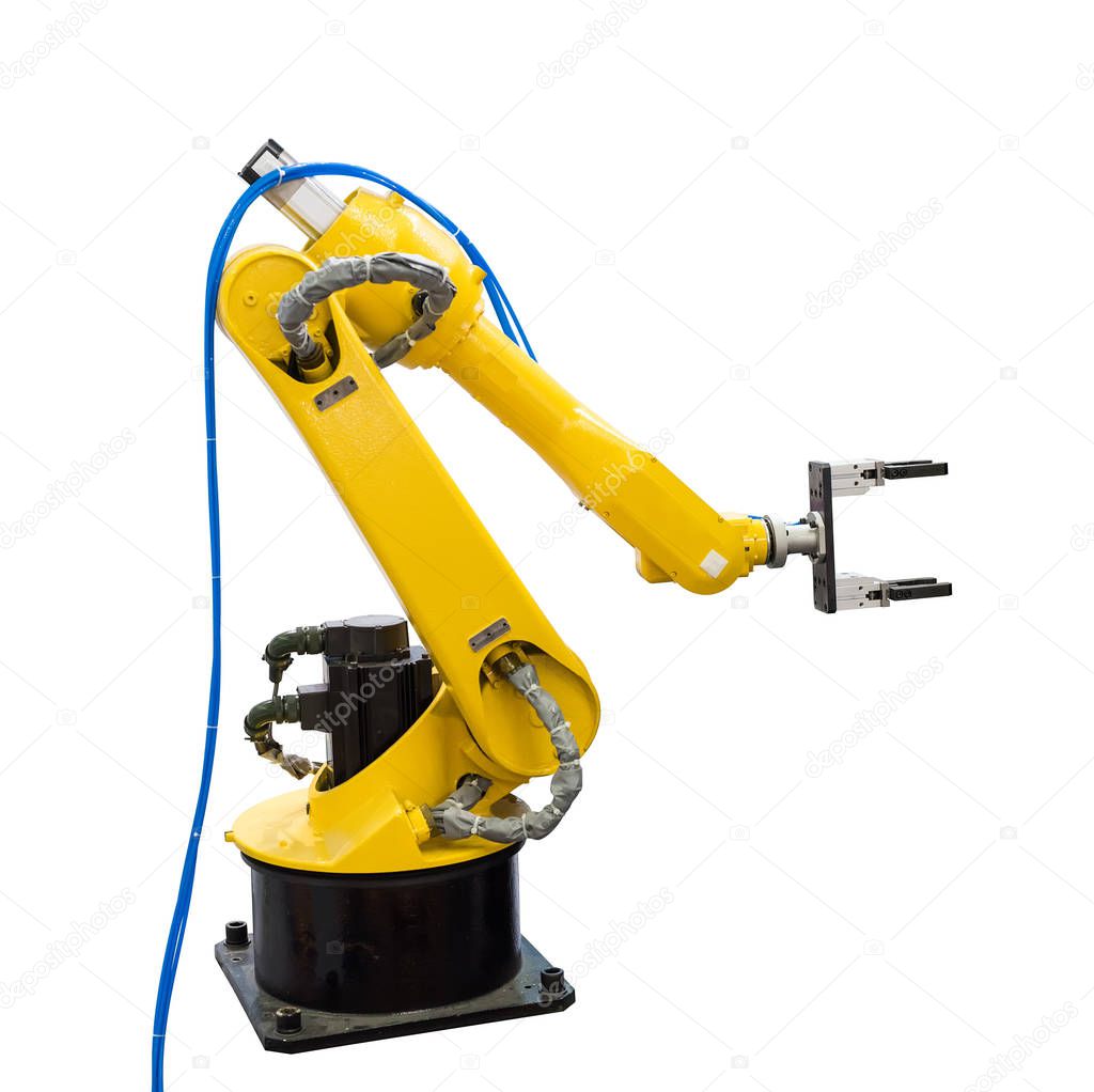 robot arm isolated on white background