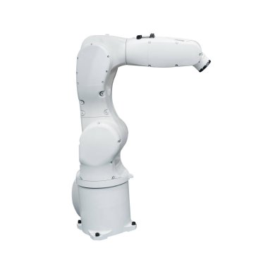 Sanayi için robotik kol beyazda izole