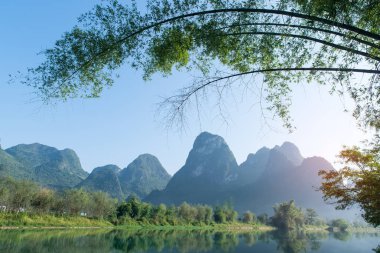 Yangshuo Guilin, Çin 'de manzara