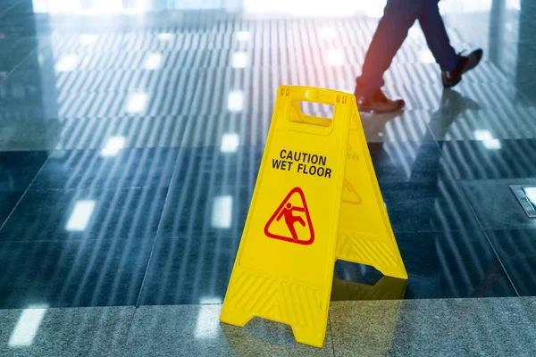 Caution Wet Floor Sign — стоковое фото