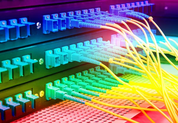 Technology Center Fiber Optic Equipment — Stock Photo, Image