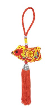 Geleneksel Çin kumaşı düğümü, 2020, fare yılıdır, Çince karakterler tercümesi: yeni yıl için iyi şanslar