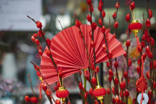 Abanico Tradición Linterna Los Chinos Significan Los Mejores Deseos Buena —  Fotos de Stock