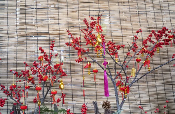 Szczęśliwy Węzeł Dla Chińskiego Noworocznego Powitania Chiński Znak Oznacza Dobre — Zdjęcie stockowe
