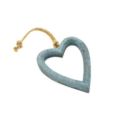 eski püskü ahşap zemin üzerine mavi kalp