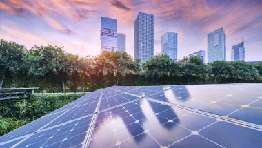 Kentsel landsca ile ekolojik enerji yenilenebilir güneş paneli tesisi